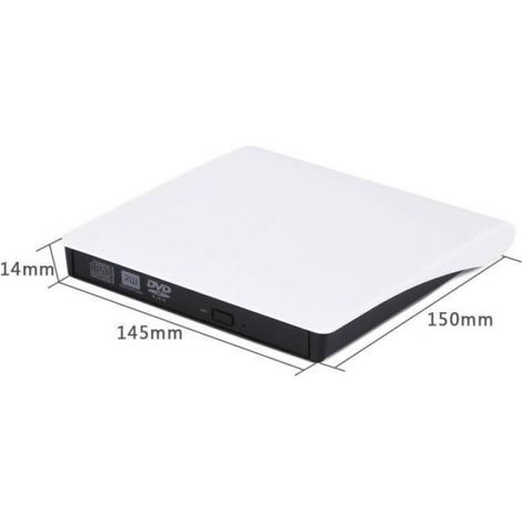 Graveur DVD Externe - - Ultra Slim - USB 3.0 - Blanc (1/4)