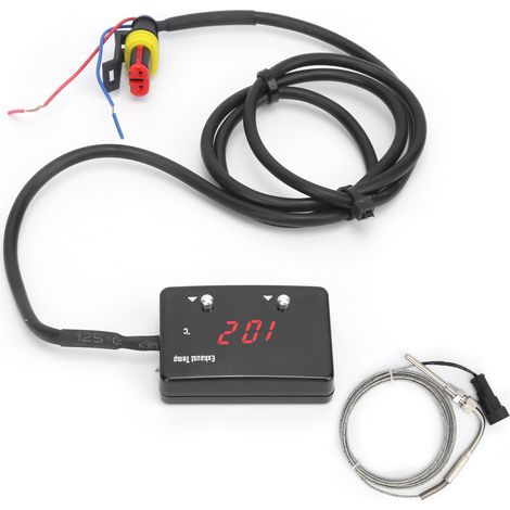 Jauge de température des gaz d'échappement de voiture, affichage numérique LED rouge, universelle pour véhicules 12 V (1/5)