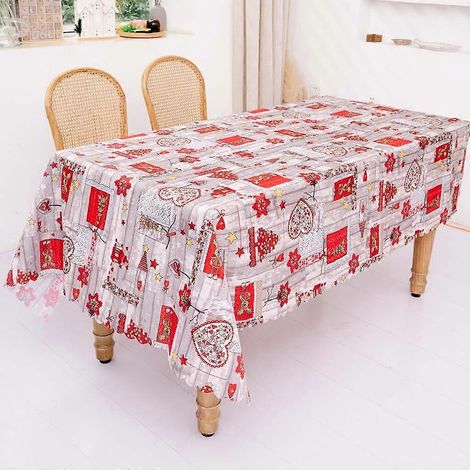 Nappe rectangulaire de Noël, résistante à l'huile et aux taches, idéale pour la maison, les repas, les mariages, les fêtes prénatales et les anniversaires. (1/5)