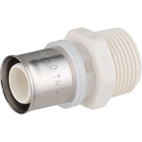 Racor multicapa PPSU para prensar macho QUICK PLOMBERIE Ø20 - M3/4