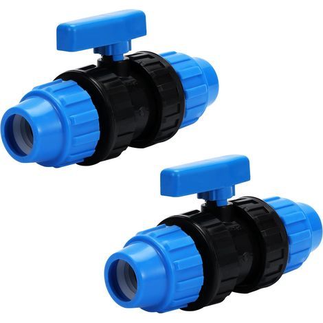 2 pièce Connecteur en PP pour Tuyau D'eau, 32mm PE Tube Robinet à Bille PN10 pour Tube PE PE Tube Robinet à Bille (32mm) (1/5)