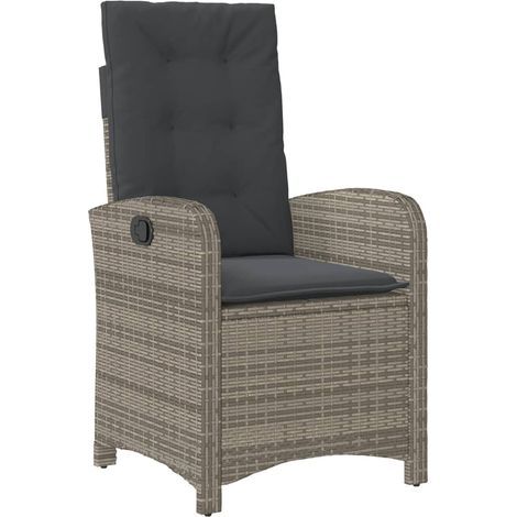 Maison Exclusive - Gartensessel Verstellbar mit Kissen Grau Poly