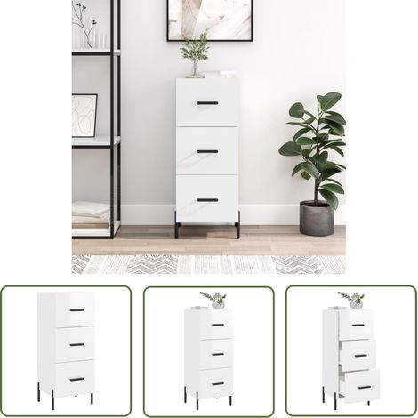 Maison Exclusive Sideboard Hochglanz-Weiß 34,5x34x90 cm (1/5)