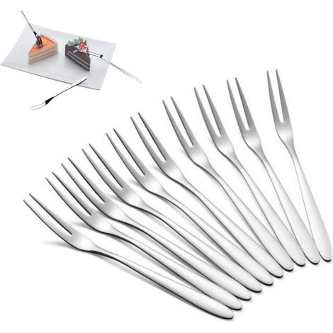Ensemble de 20 fourchettes de dégustation en acier inoxydable poli miroir 13,5 cm pour desserts fruits tapas et dégustation compatibles lave vaisselle couleurs assorties (1/4)