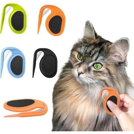 Amebleak Knotting Comb for Cats, 4 PCS Coupe Noeud Chat Poil Long, Peigne à Nouer pour Animaux De Compagnie, Couteau A Noeud (1/4)