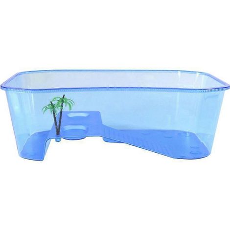 Bol alimentaire pour tortue avec rampe de plateforme de baignade, accessoire d'aquarium domestique pour nourrissage et repos. (1/4)
