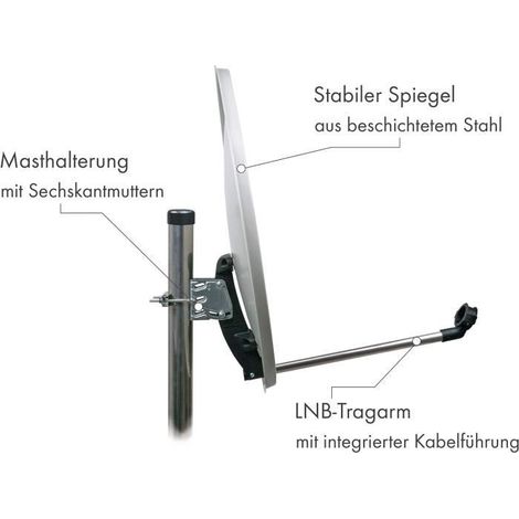 Antenne parabolique - SCHWAIGER - 128 - 55 x 62 cm - Acier - Gris Clair