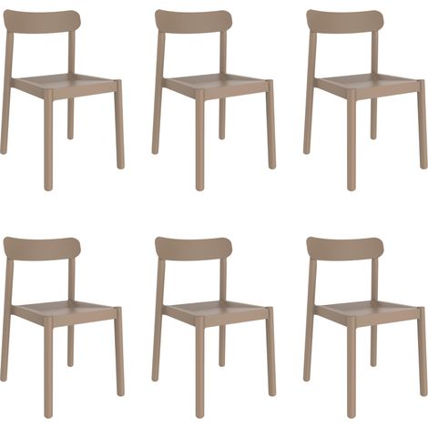 Chaises Elba garbar plastique beige (Lot de 6) (1/5)