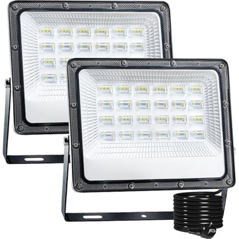 Projecteur extérieur LED, 50W Spot LED Extérieur projecteur led extérieur lot de 2, IP66 étanche 5000LM Projecteur blanc froid, Eclairage Exterieur Projecteur LED pour jardin,cour (1/5)