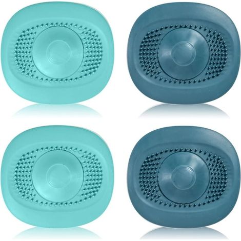 ramasse Cheveux Douche, Bouchon evier Cuisine, 4 filtres dévier en Silicone Souple à Forte adsorption, Peuvent appuyer sur Vortex pour accélérer Le Filtre à Cheveux de Drainage (1/5)