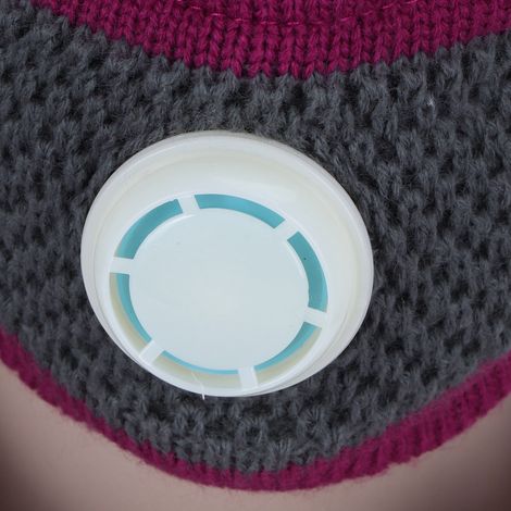 Ensemble de 3 pièces pour femme : bonnet, écharpe, cache-cou tricoté, accessoire de mode chaud pour l'hiver (gris et violet) (1/5)