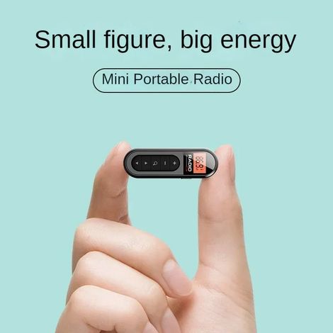 Mini radio FM portable, radio de poche multifonctionnelle, idéale pour les activités de plein air des seniors. (1/5)