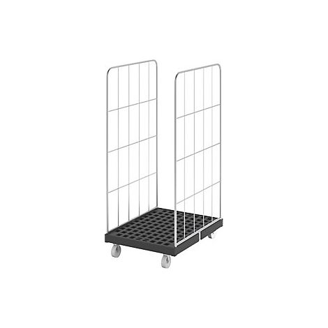 Contenedor rodante con rejilla lateral  por 2 lados  negro /