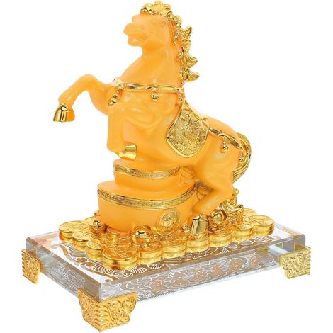 Pferdestatue aus Kunstharz Feng Shui Tierskulptur Jahr Des