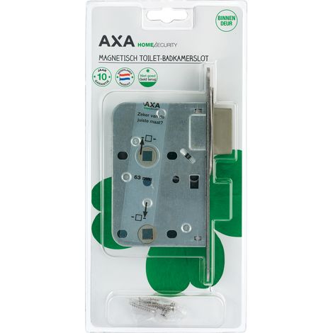 AXA Türschloss 7169 - für WC/Badezimmer TL63 - 8 - Schloss für Innentüren mit Schlüssel - Magnetisch - Frontplatte aus Edelstahl - Inkl. Schließblech (1/2)