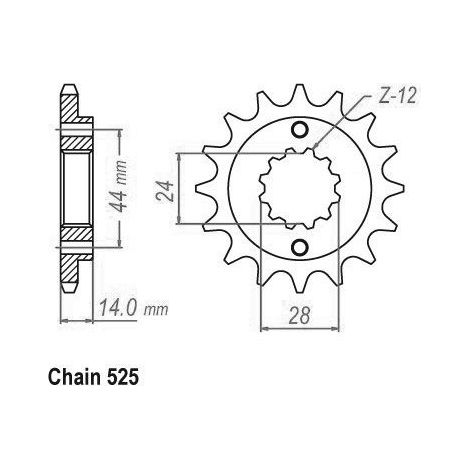 Pignon Honda - 525 - 16 Dents - Similaire JTF314 - Made in Germany