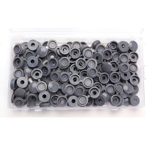 80 Pièces Cache-Vis à Charnière en Plastique pour M3.5/M4, Capuchons à Vis Pliables, pour Meubles Placards, Étagères, Gris