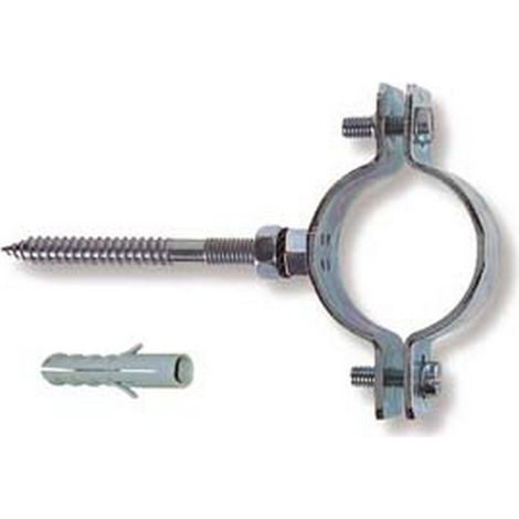 10PZ COLLARI PESANTI ACCIAIO ZINCATO TUBI 1/2" TUBI  MM.20/25 TASSELLO