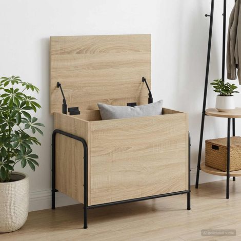 vidaXL Caja de Almacenamiento Roble Sonoma 80 x 40 x 49,5 cm (1/5)
