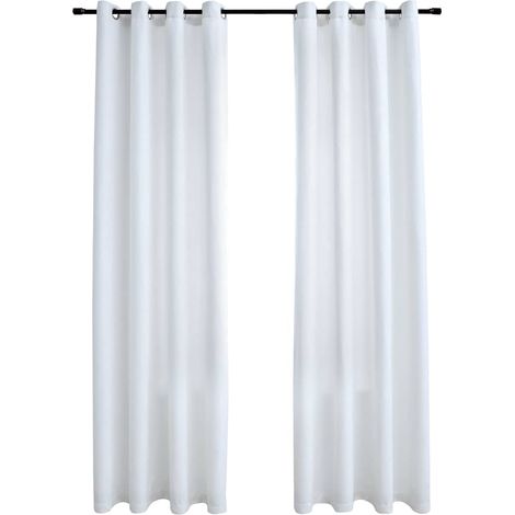 Maison Exclusive - Tende Oscuranti con Anelli in Metallo 2 pz Avorio 140x225 cm