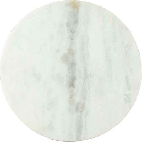 Maison Exclusive - Tavolino da Salotto Bianco e Nero Ø50 cm in Vero Marmo Solido (1/5)