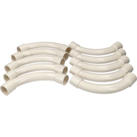 Jandei - Pack 10 uds. Curva de empalme larga para Tubo de cables Blanco Diámetro 20 mm