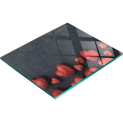 Tabla de cortar de cristal para cocina con diseño decorativo de corazón, 60x52 cm. (1/5)