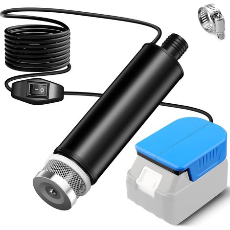 1 Adaptateur Pompe Submersible Compatible Batterie Makita 18V Câble 4,9M Transfert Eau Huile Jardin (1/5)