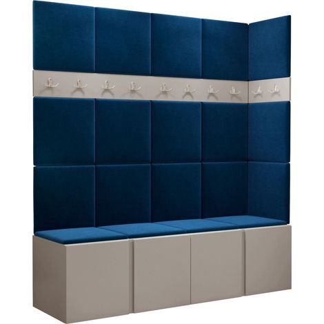 Conjunto para recibidor Pinis II, Manila 26, 186x168x46cm, Aglomerado laminado, Tapiz, Colocada, Montada en la pared
