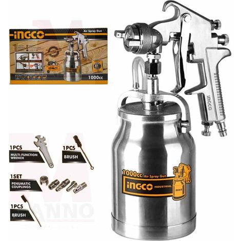 AEROGRAFO SERBATOIO INFERIORE 1,8MM 1000CC - IN ACCIAIO (1/4)