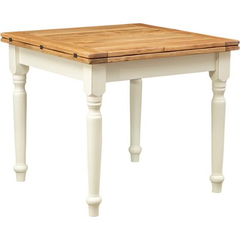 Tavolo legno massello 90x90 Tavolo sala da pranzo cucina Tavola allungabile Tavolino a libro quadrato Artigianale Made in Italy (1/5)