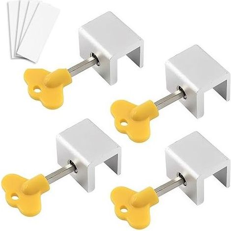 4pcs Verrou Porte Coulissante, Verrou Baie Vitrée Coulissante, Bloque Porte Coulissante, Convient Aux Fenêtres Et Portes Coulissante (1/4)