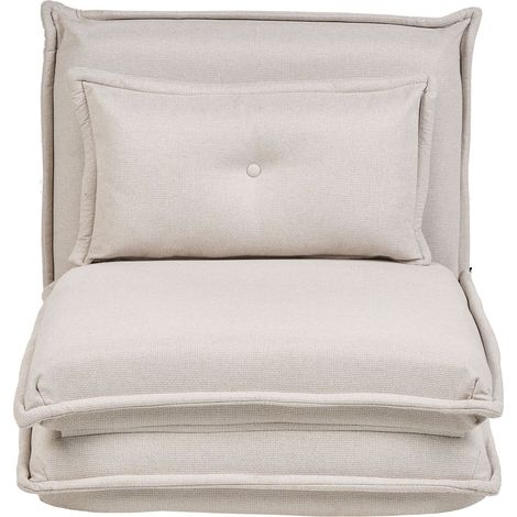 Sofa Bed Off-White Floor Chair Fabric Upholstery Single Sleeper Fold Out Chair Bed with Cushion Modern Design Kids Room Living Room DELLEN