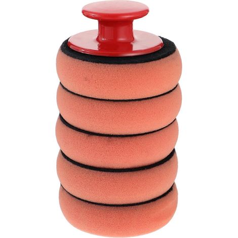 Kit de 5 applicateurs de cire pour voiture, tampons en éponge avec poignée.-15X12X12CM-Orange (1/4)