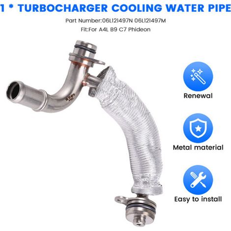 1 couleur : voir photo. Matériau : métal. Tuyau d'eau de refroidissement du turbocompresseur du moteur automobile 06L12 (1/5)
