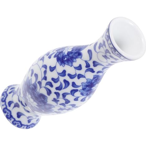 Vase en Céramique Bleu et Blanc Peint à la Main Style Chinois Vintage Décoratif pour Fleurs Fraîches ou Séchées Taille Moyenne Décoration Intérieure pour Maison et Bureau (1/5)