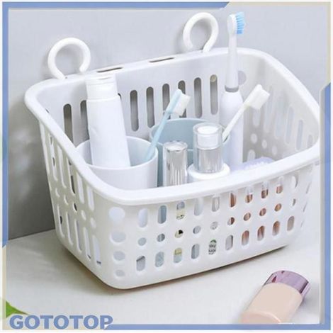 panier à linge suspendu Caddie de douche suspendu, trous de drainage en plastique robuste, gain de meuble corbeille (1/4)