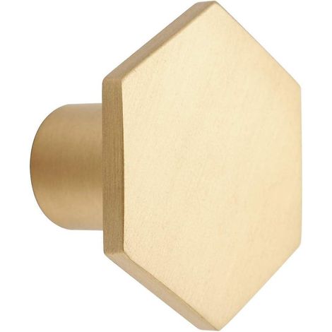 Lot de 10 boutons de porte hexagonaux en laiton pour meubles de cuisine et de placards. (1/5)