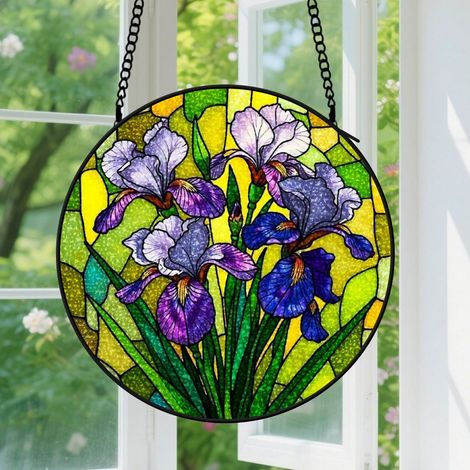 15cm Suspension en Vitrail, Attrape-Soleil Élégant pour Fenêtre Maison, Cadeau Fête des Mères, Anniversaire, Noël pour Femme et Homme (1/5)