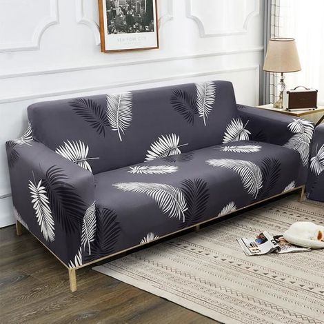 Housse de Canapé Extensible MERKMAK 3 Places Imprimé Extensible Avec Accoudoirs Pour Longueur de 190-230cm (1/4)