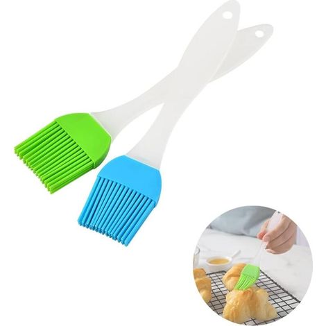 Set di 2 pennelli in silicone per pasticceria, grigliatura, untura e cottura. (1/5)