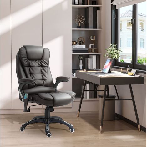 Silla de oficina ergonómica con masaje y calor, 6 vibraciones, negro, OKWISH (1/5)