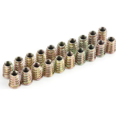 20Pcs M8 20mm Zinc Alloy Hex Drive Head Furniture Nuts Threaded for Wood Insert