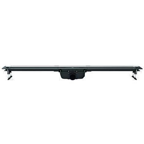 Valentin – Caniveau de douche recoupable 400 à 1200 mm – Corps central siphonique 100 mm – Largeur 25 mm – Siphon accessible sans outils