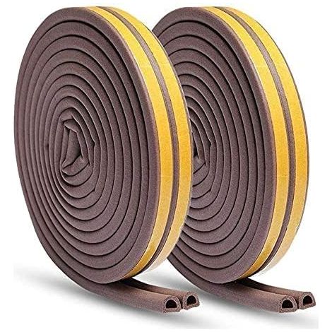 20M Door Seal Strip Window Seal Sticker Anti-Collision Rubber Sealing Strip Foam Sealed Acoustic Insulation Strip, Brown (1/5)