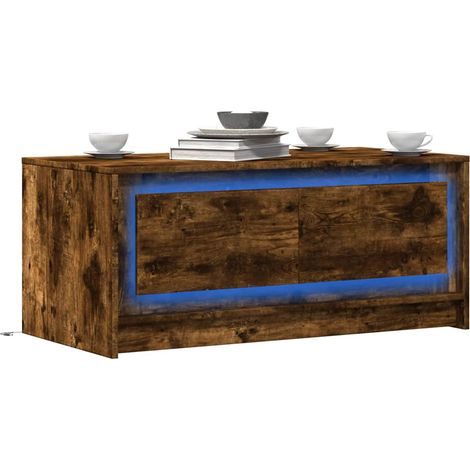 LED-Couchtisch Räuchereiche Holzwerkstoff