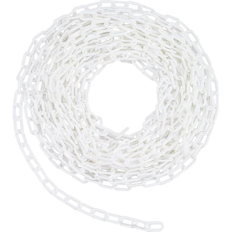 Chaîne de Sécurité Blanche en Plastique de (30) cm Chaîne de Barrière Blanche en PVC de 49cm de Diamètre Maillon de Parking Résistant aux Intempéries Barrières de Sécurité pour File D'Attent (1/5)