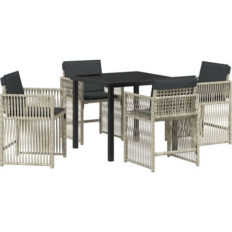 Ensemble de salle à manger pour jardin 5 pcs,Salon de jardin Gris clair CFW65330 (1/5)