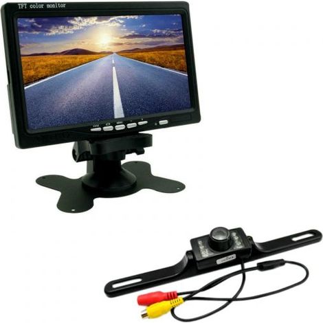 KIT RETROMARCIA AUTO CAMPER TELECAMERA POSTERIORE PIU MONITOR 7" (1/5)