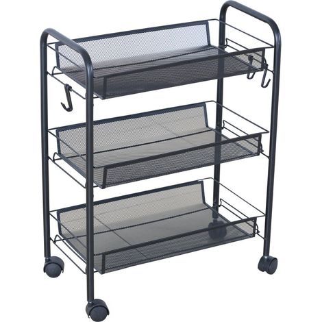 Almacenaje - Carrito Verdulero 3 Estantes Kitchen - Negro